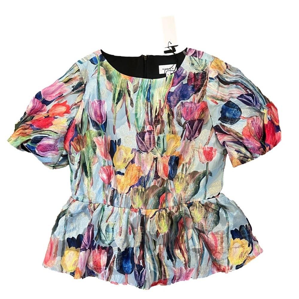 MILLY Bennet Peplum Blouse M